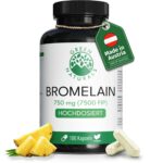 GREEN NATURALS Bromelain 750 mg – Hochdosiert mit 7.500 F.I.P. – 180 Kapseln
