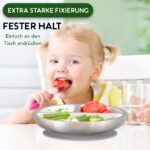 Rilli Edelstahl Babyteller mit Saugnapf & 3 Fächern – Thermoisolierend für BLW – Bild 7