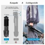Victiv Kamera Stativ 52–185 cm mit abnehmbarem 3-Wege-Kopf – Aluminium Fotostativ für DSLR & Smartphone – Bild 3
