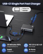 200W USB-C Ladegerät 8-in-1 mit GaN III – 65W Laptop-Schnellladung für MacBook & iPhone – Bild 3