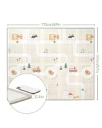 BG-BABYGO Krabbelmatte 147x177 cm – Faltbare Spielmatte aus XPE-Schaumstoff für Babys – Bild 2