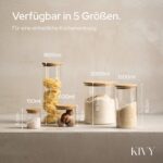 KIVY Vorratsgläser 4x 1200ml mit Bambusdeckel – Luftdichte Glas-Aufbewahrung für Küche – Bild 2
