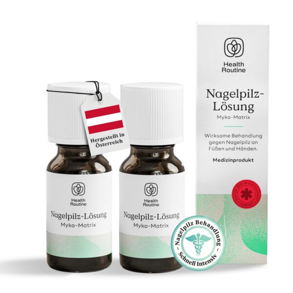 HealthRoutine Myko-Matrix Nagelpilz Lösung 2er Pack – CE-zertifiziertes Medizinprodukt für Fuss & Hand