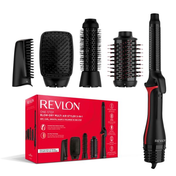 Revlon One-Step 5-in-1 Haartrockner & Multi-Styler – Salon-Frisuren mit 5 austauschbaren Köpfen