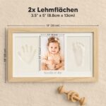 KeaBabies Hand- und Fussabdruck Set mit Holzrahmen – Personalisiertes Andenken für Neugeborene – Bild 2