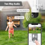 DEKCO 2K Outdoor WLAN Überwachungskamera 2er Set – 350° Schwenkbar mit Automatischer Verfolgung – Bild 7