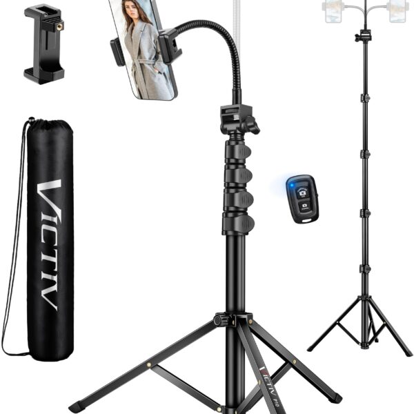 Victiv 197cm Handy-Stativ mit flexiblem Schwanenhals – Overhead-Stativ für Smartphone & Kamera