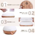 ASAKUKI Aroma Diffuser 300ml mit 8 Ätherische Öle – Ultraschall Luftbefeuchter & Nachtlicht – Bild 7