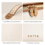 Prite Kosmetiktasche Grosse Kapazität M (23,5x12,5x12,5 cm) – Wasserdichte Reise-Schminktasche Beige – Bild 7