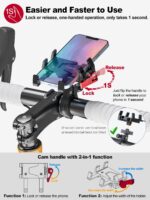 Tiakia Fahrrad-Handyhalterung Aluminium mit 6 Krallen & 360° Drehung – Universal Halter für 4,5-7 Zoll – Bild 3