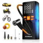 NEVERLAND Elektrische Luftpumpe 150 PSI mit 16000mAh Akku – Kompressor für Auto, Motorrad & Fahrrad