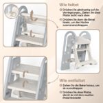 Onasti Tritthocker Kinder – Höhenverstellbar 3 Stufen mit Sicherheitsgriffe für Küche & Bad – Bild 9