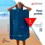 AUTDOOR Mikrofaser Badeponcho Damen & Herren – Schnelltrocknend aus 100% recycelten Flaschen – Bild 4