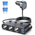 JOYROOM 179W Zigarettenanzünder Verteiler 7-in-1 – Kfz Ladegerät für 12V/24V mit LED Voltmeter
