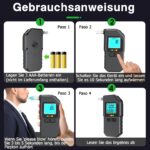 Dusefogo Alkoholtester mit LCD-Display – Professionelles Promillemessgerät mit 20 Mundstücken – Bild 5