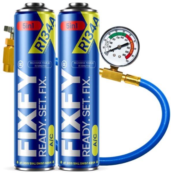 FIXFY 5in1 Kältemittelersatz R134a – Klimaanlage selbst befüllen mit Schlauch & Manometer