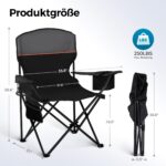 HIGH POINT SPORTS 2er Set Campingstuhl mit Kühlfach & Getränkehalter – bis 120 kg belastbar – Bild 2