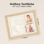 KeaBabies Baby Handabdruck & Fussabdruck Set – Premium Gipsabdruck Bilderrahmen in Esche – Bild 4