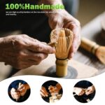 Qxeutm Matcha Set mit Bambus Besen & Keramik Schale – 7-teiliges Ceremonial Tea Set Blau – Bild 4