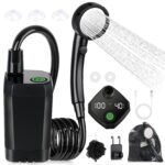 Spopal Campingdusche 6000mAh mit Pumpe & Temperaturanzeige – Tragbare Dusche für Outdoor