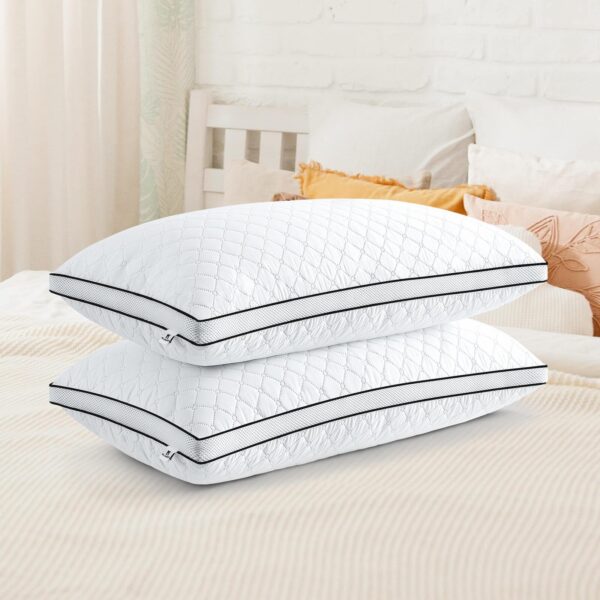 Slybear Kopfkissen 40x80 cm 2er Set – Orthopädisches Seitenschläferkissen waschbar