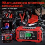 YDBAO 15A Autobatterie Ladegerät 12V mit LCD Display – Intelligentes Schnellladen für alle Batterietypen – Bild 2