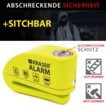 KRASER KR6Y Bremsscheibenschloss mit 110 dB Alarm – Motorradsicherung für Motorrad, Roller & E-Bike – Bild 3