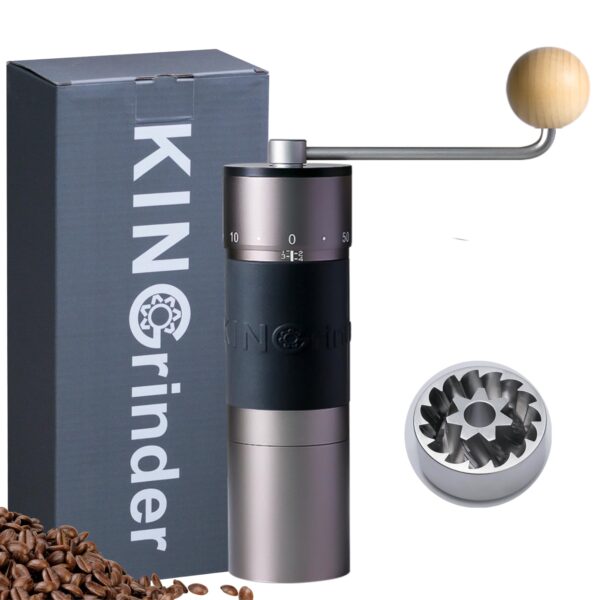 KINGrinder K6 Manuelle Kaffeemühle Eisengrau – 200 Mahlgrade für alle Brühmethoden