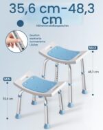HOMLAND Duschhocker Höhenverstellbar – Rutschfester Badhocker bis 180 kg für Senioren – Bild 4