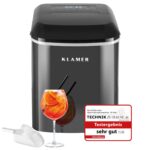 KLAMER Eiswürfelmaschine mit 2 Grössen – 15 kg Eis pro Tag & Timer für Zuhause