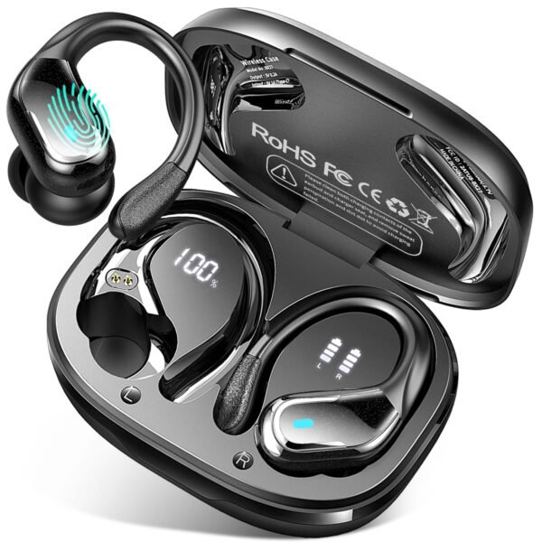 Rulefiss BX27 Bluetooth 5.4 Sport-Kopfhörer – 75h Akku, IP-X8 wasserdicht, 4 ENC