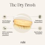 ruhi® Körperbürste Ø 10 cm – Trockenbürste aus Wildschweinborsten für Lymphdrainage & Cellulite – Bild 5
