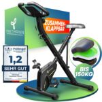 TRETMANN Klappbarer Heimtrainer mit RelaxFoam – Ergometer bis 150 kg für Zuhause
