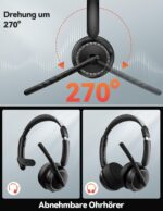 TECKNET V5.3 Bluetooth Headset mit ENC Mikrofon – 55+ Std. Akku für Büro & Callcenter – Bild 5