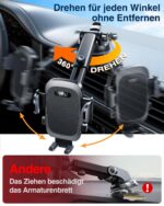 YRU Handyhalterung Auto mit verstärktem Saugnapf – 360° Halter für Armaturenbrett & Lüftung – Bild 7