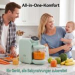 Chefhandy 5-in-1 Babynahrungszubereiter mit Dampfgarer, Mixer & Fläschchen-Erwärmung – Grün – Bild 2