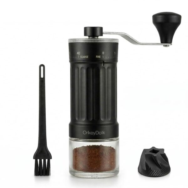 OrkeyDolk® Manuelle Kaffeemühle mit Keramikmahlwerk – 40-stufig für Aeropress & Pour Over