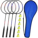 Keehoo Badminton Set mit 4 Schlägern & 6 Federbällen – Komplettset für Familie & Freizeit