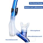 Dorlle Schnorchelset mit Taucherbrille & 3-Kanal Dry-Schnorchel – Sicheres Schnorcheln für Erwachsene – Bild 2