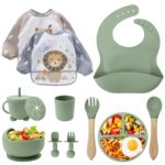 CUBTEM 12er Baby Geschirr Set mit Silikon – BPA-frei Kindergeschirr mit Saugnapf