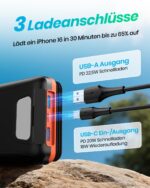 A ADDTOP Solar Powerbank 20000mAh – 22.5W Schnellladung & 4 Solarpanels für Outdoor – Bild 5