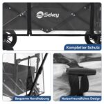 Sekey Bollerwagen Regenschutz 110×60×75 cm – Wasserdicht aus EVA-Material, Faltbar – Bild 7