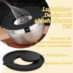 Terlulu Rührschüssel 5er Set Edelstahl mit 3 Reibenaufsätzen – Stapelbar & Spülmaschinenfest – Bild 4