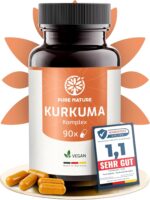 Pure Nature Kurkuma Kapseln 12.000 mg mit Piperin & Vitamin C – 90 Stück