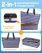 ISEYOU XXL Strandtasche 49L mit abnehmbarer Kühltasche – Wasserdicht & Sandfest – Bild 3