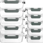 MCIRCO Glas-Frischhaltedosen Set 20-teilig – Auslaufsicher & Spülmaschinenfest