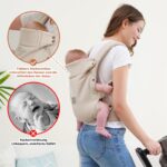 GAGAKU Babytrage 4-in-1 für 3,2–15 kg – Ergonomische Tragehilfe mit Nackenstütze Khaki – Bild 6