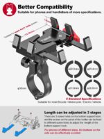 Tiakia Fahrrad-Handyhalterung Aluminium mit 6 Krallen & 360° Drehung – Universal Halter für 4,5-7 Zoll – Bild 5