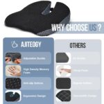 Ajiteogy Keilkissen für Fahrer – Memory-Foam Autositzkissen mit ergonomischem Weil-Design – Bild 5
