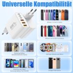 Essri 65W 6-Port USB-C Schnellladegerät – Multi-Adapter für iPhone, Samsung & Tablets – Bild 6